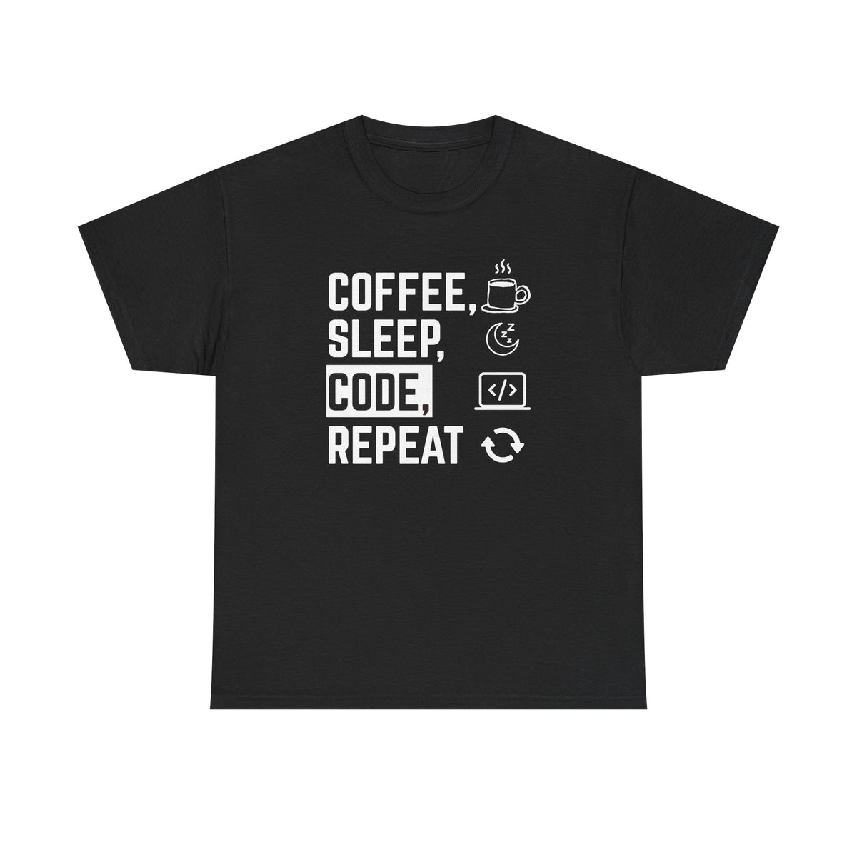 Coffee Sleep Code Repeat T-Shirt — Programmer Tee for Developers & Coders
