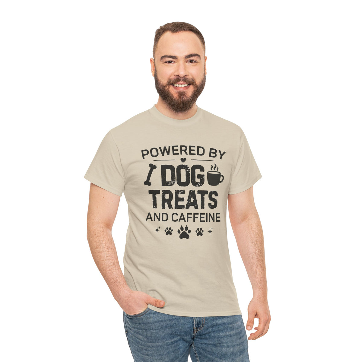 Dog Treats & Caffeine T‑Shirt — Funny Dog Lover Tee