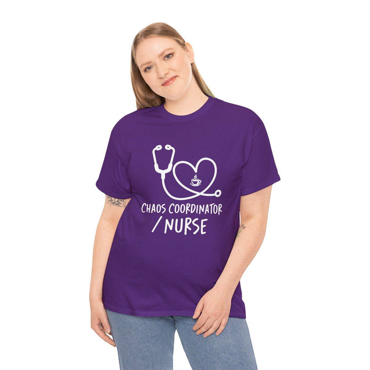 Nurse Chaos Coordinator T‑Shirt — Stethoscope Heart Graphic