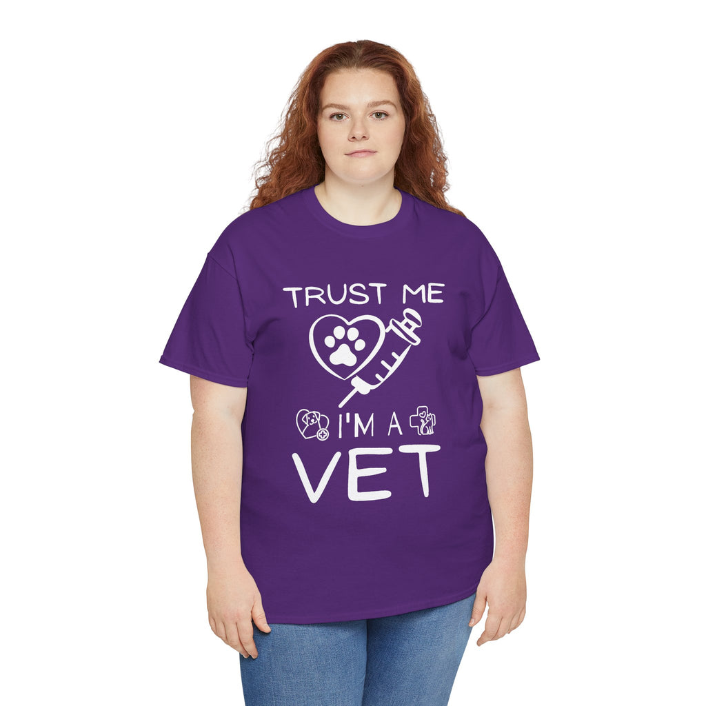 Vet T-Shirt "Trust Me I'm a Vet" – Cute Paw & Syringe Veterinary Tee