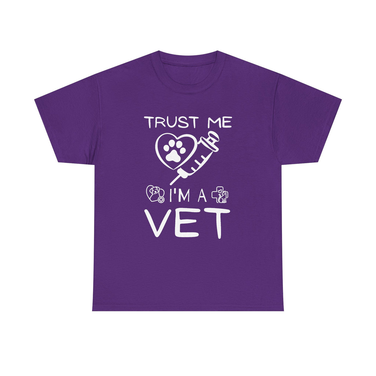 Vet T-Shirt "Trust Me I'm a Vet" – Cute Paw & Syringe Veterinary Tee