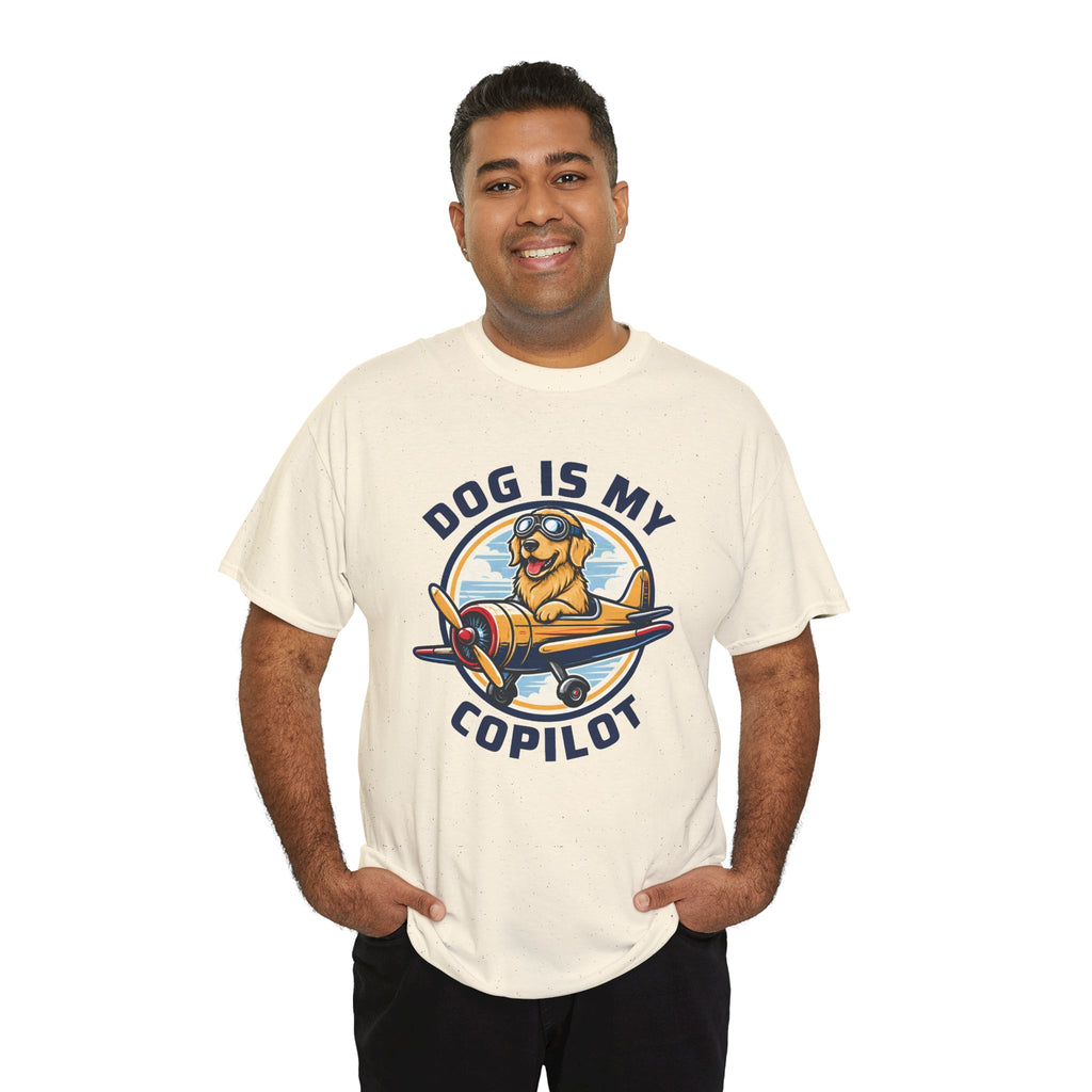 Dog Is My Copilot T-Shirt — Funny Pilot Dog Tee for Dog Lovers & Aviators
