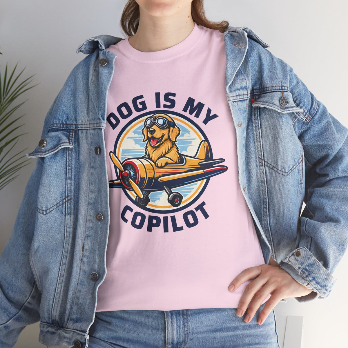 Dog Is My Copilot T-Shirt — Funny Pilot Dog Tee for Dog Lovers & Aviators