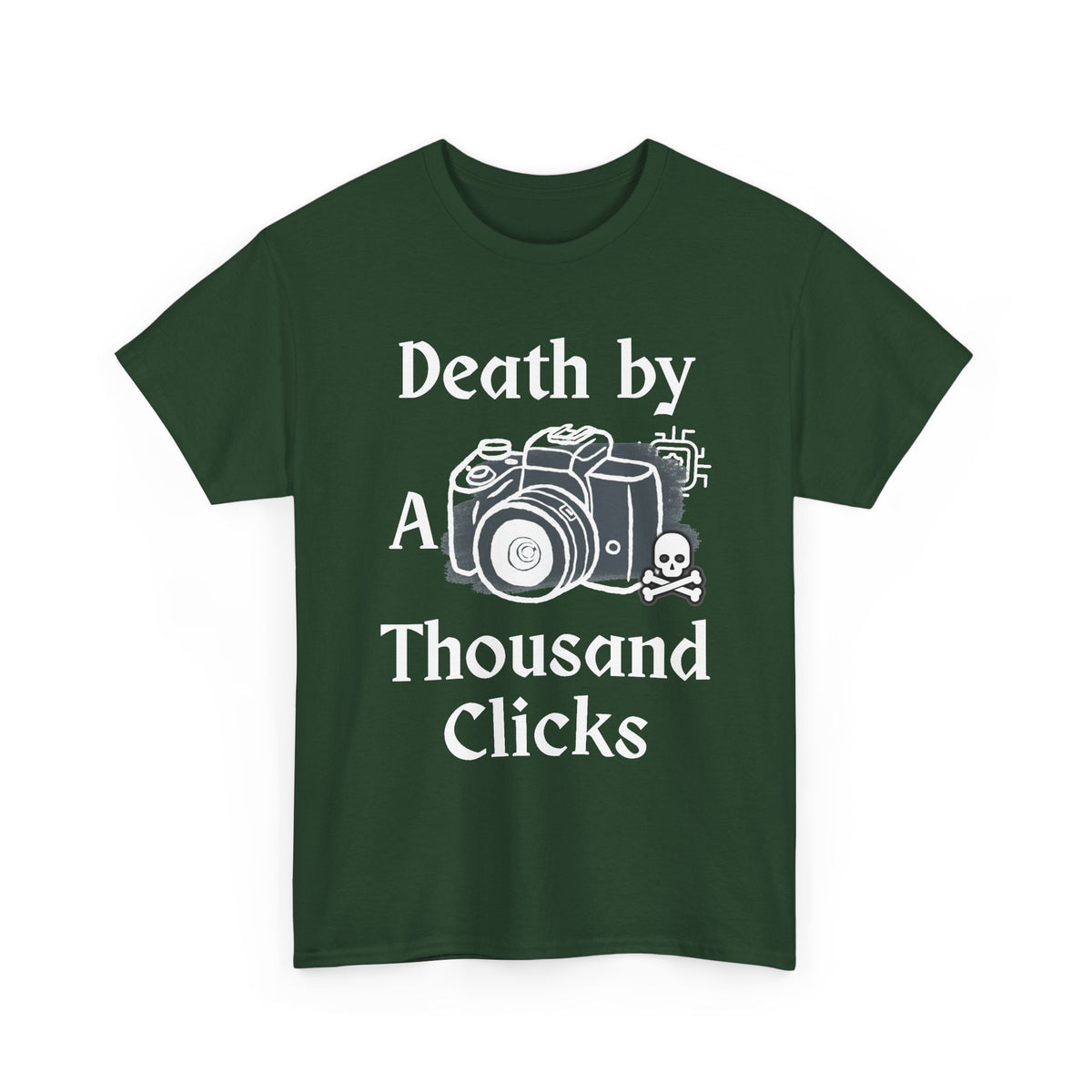Camera & Skull Graphic Tee — Vintage Film Photography T-Shirt