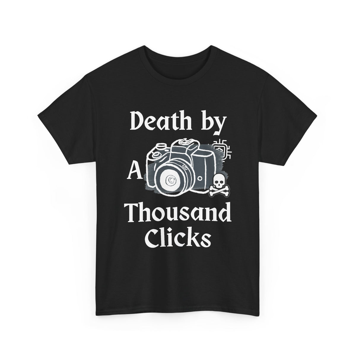 Camera & Skull Graphic Tee — Vintage Film Photography T-Shirt