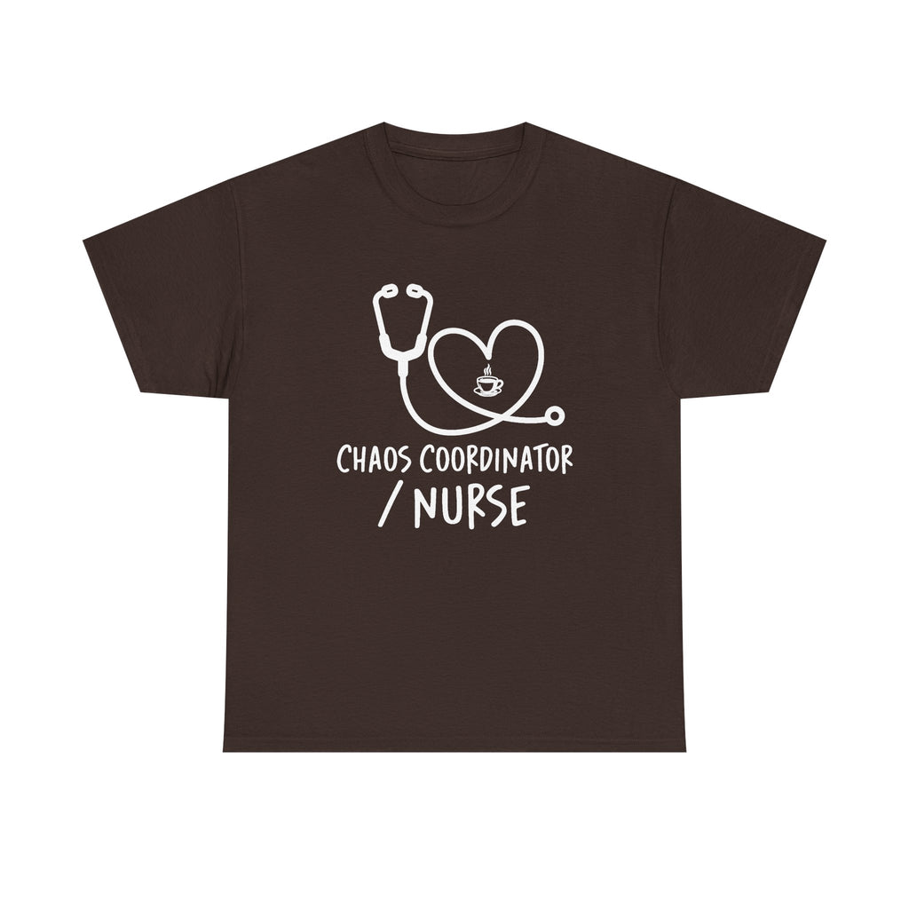 Nurse Chaos Coordinator T‑Shirt — Stethoscope Heart Graphic