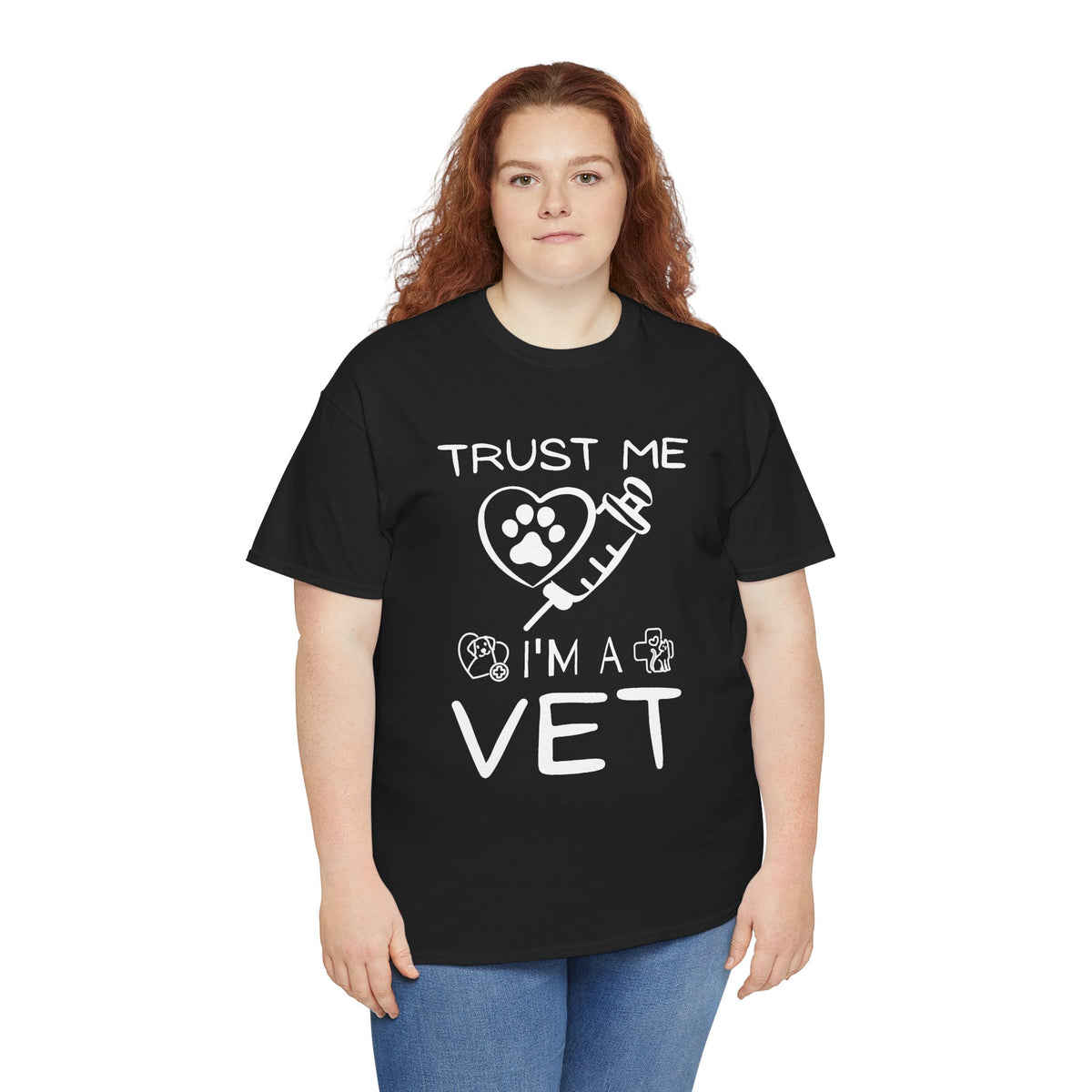 Vet T-Shirt "Trust Me I'm a Vet" – Cute Paw & Syringe Veterinary Tee