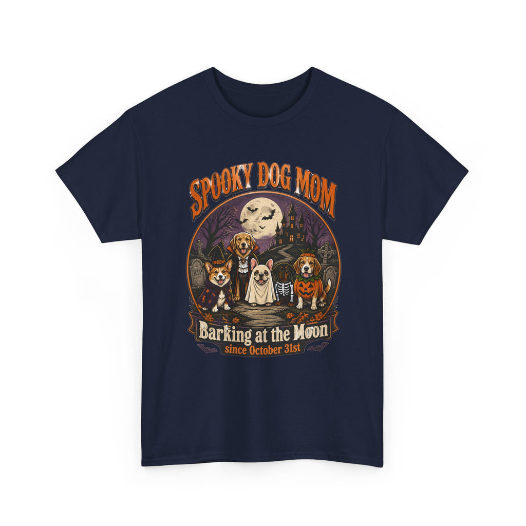 Spooky Dog Mom T‑Shirt — "Barking at the Moon" Halloween Dog Mom Tee