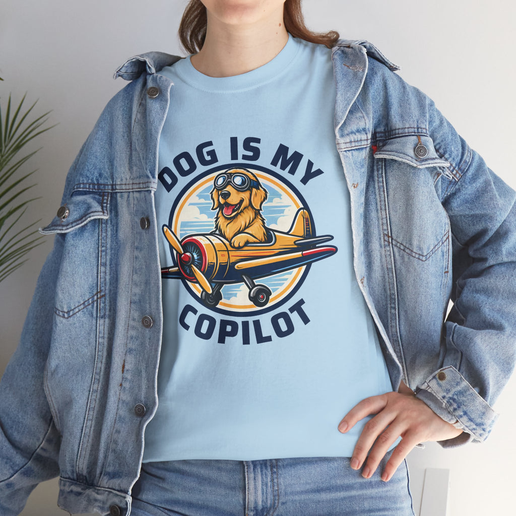 Dog Is My Copilot T-Shirt — Funny Pilot Dog Tee for Dog Lovers & Aviators
