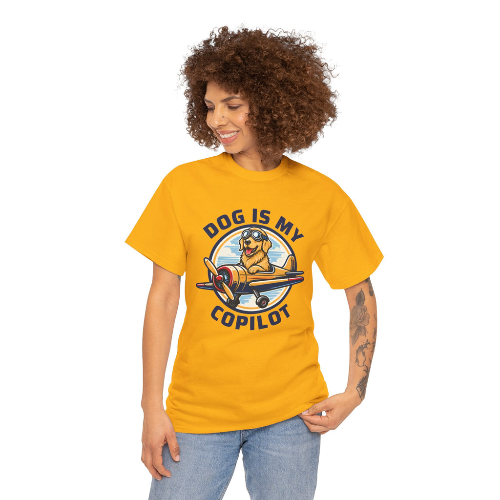 Dog Is My Copilot T-Shirt — Funny Pilot Dog Tee for Dog Lovers & Aviators