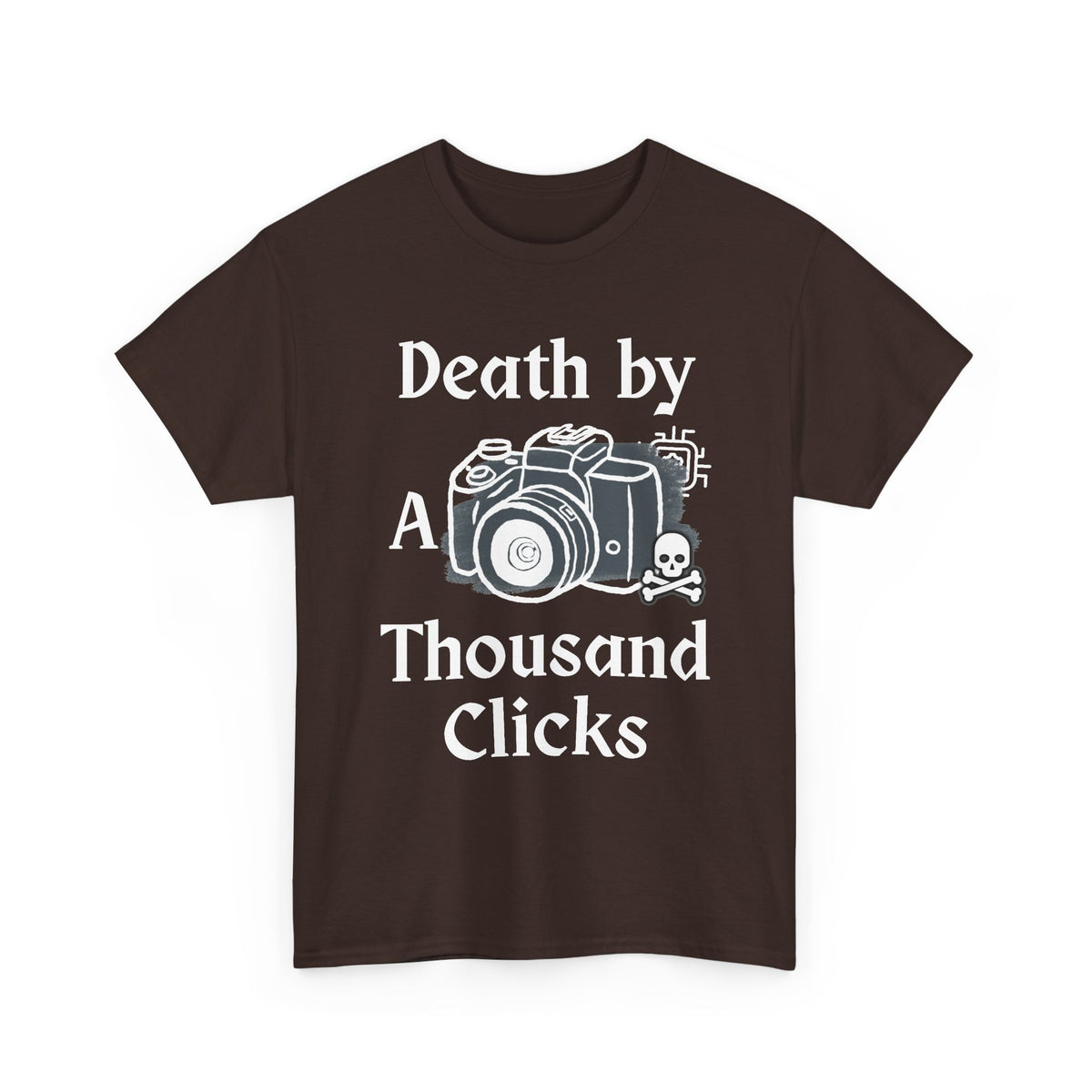 Camera & Skull Graphic Tee — Vintage Film Photography T-Shirt