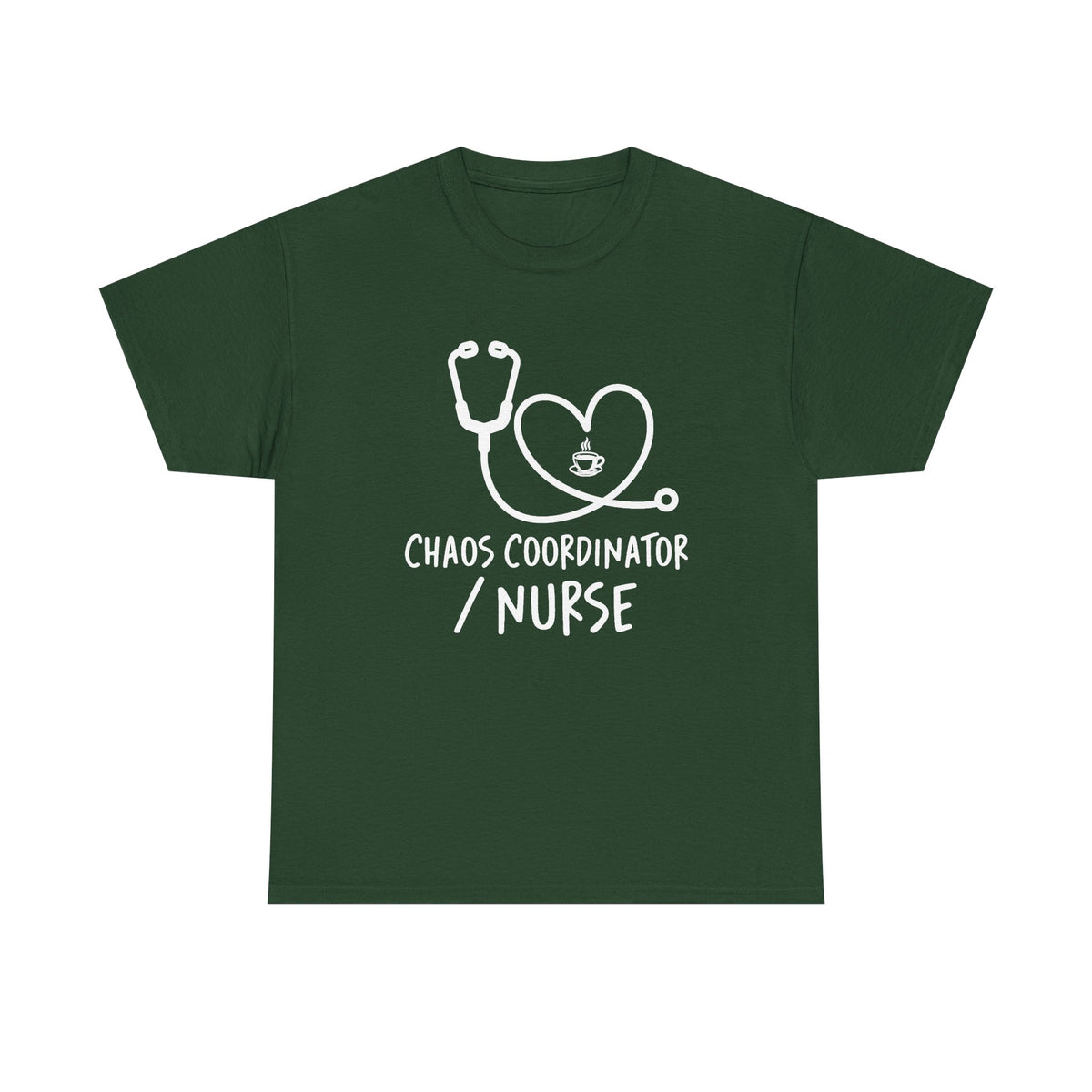 Nurse Chaos Coordinator T‑Shirt — Stethoscope Heart Graphic
