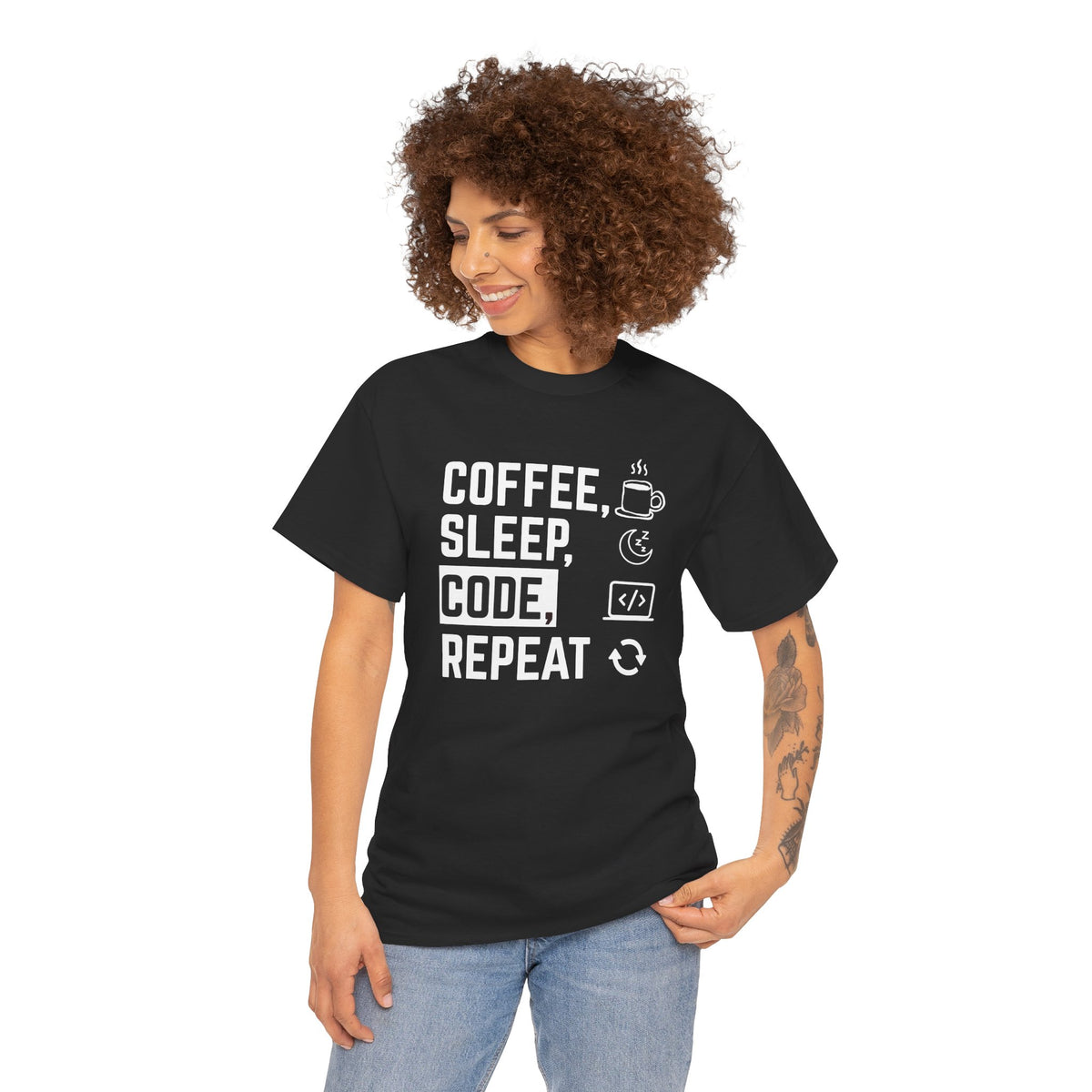 Coffee Sleep Code Repeat T-Shirt — Programmer Tee for Developers & Coders