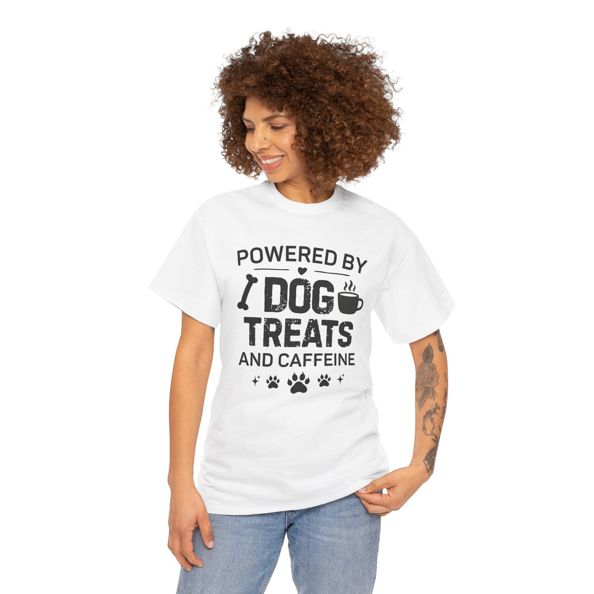 Dog Treats & Caffeine T‑Shirt — Funny Dog Lover Tee