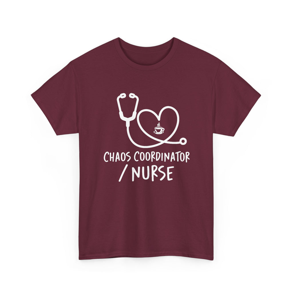Nurse Chaos Coordinator T‑Shirt — Stethoscope Heart Graphic