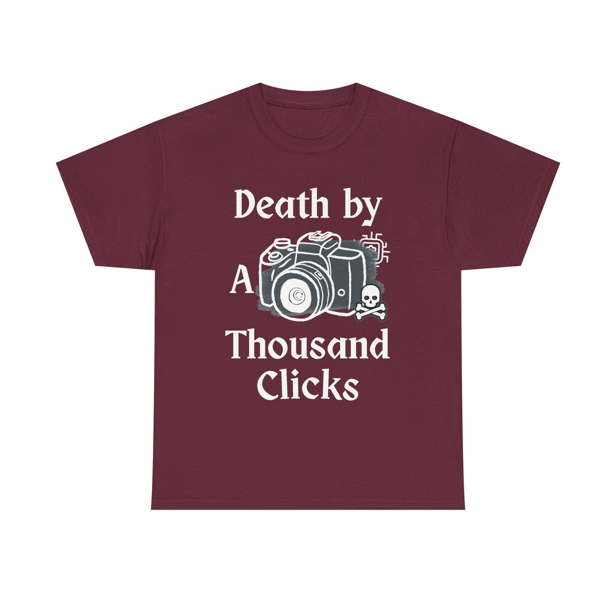 Camera & Skull Graphic Tee — Vintage Film Photography T-Shirt