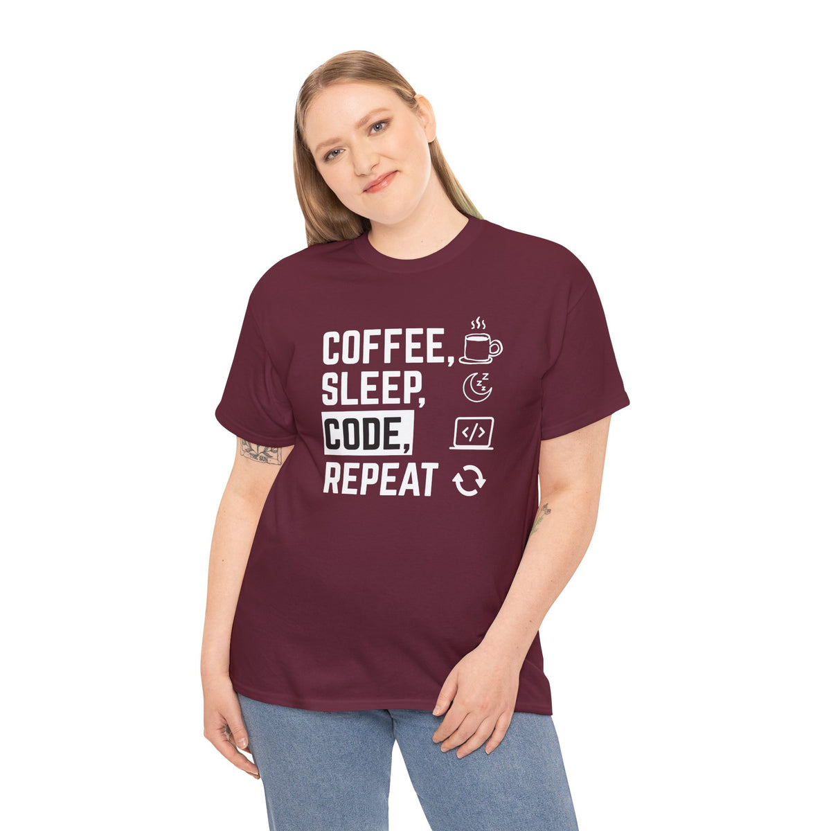 Coffee Sleep Code Repeat T-Shirt — Programmer Tee for Developers & Coders