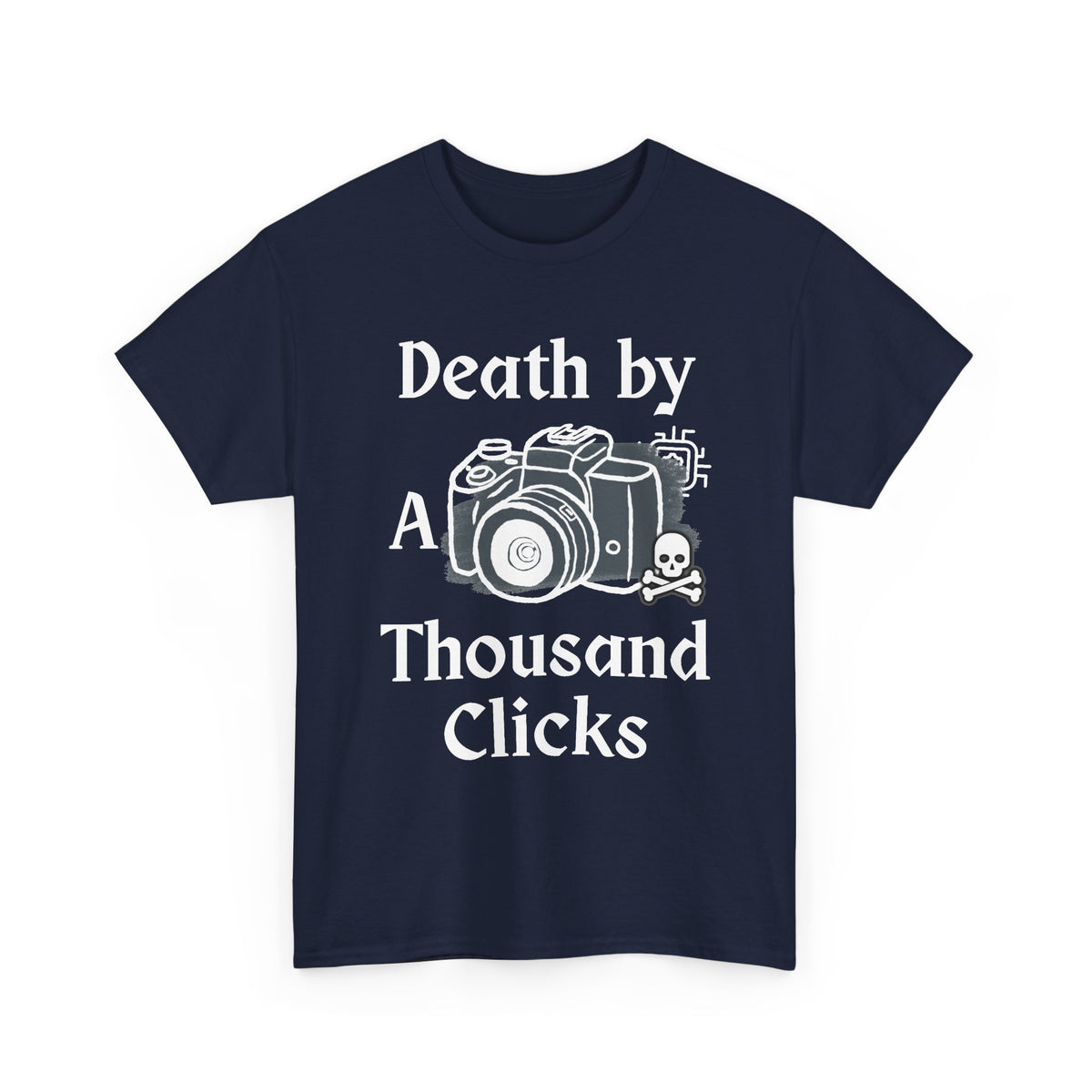 Camera & Skull Graphic Tee — Vintage Film Photography T-Shirt