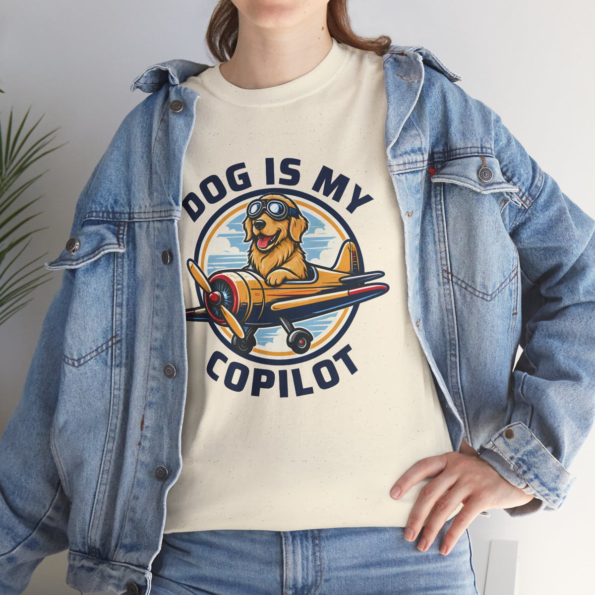 Dog Is My Copilot T-Shirt — Funny Pilot Dog Tee for Dog Lovers & Aviators