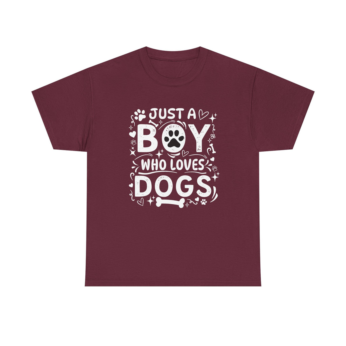 Boy Who Loves Dogs T‑Shirt — Cute Paw Print Graphic Tee
