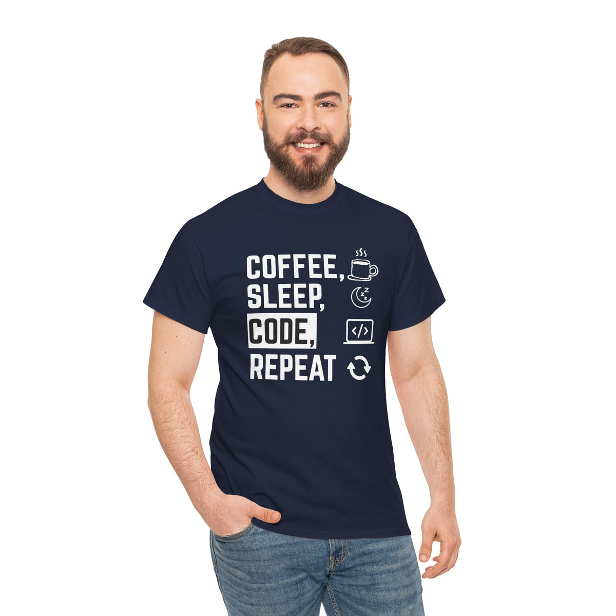 Coffee Sleep Code Repeat T-Shirt — Programmer Tee for Developers & Coders