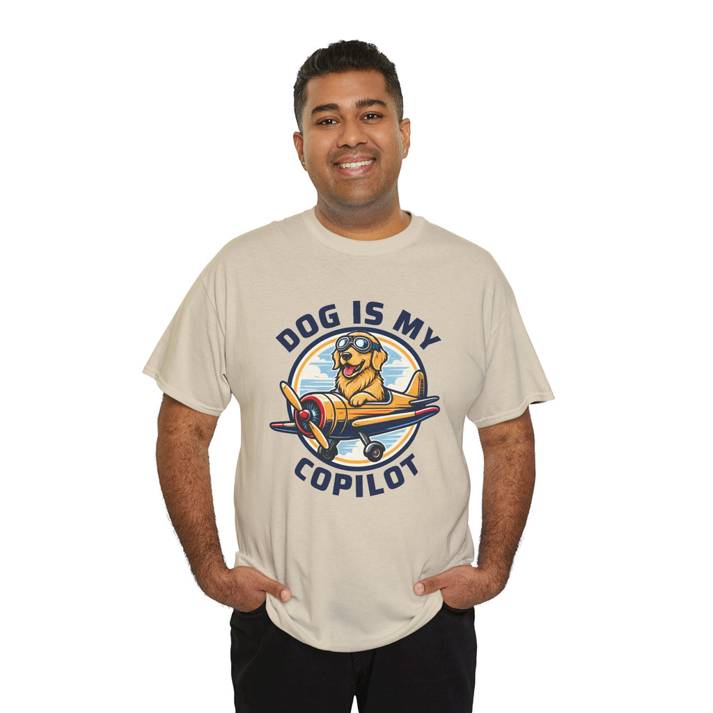 Dog Is My Copilot T-Shirt — Funny Pilot Dog Tee for Dog Lovers & Aviators