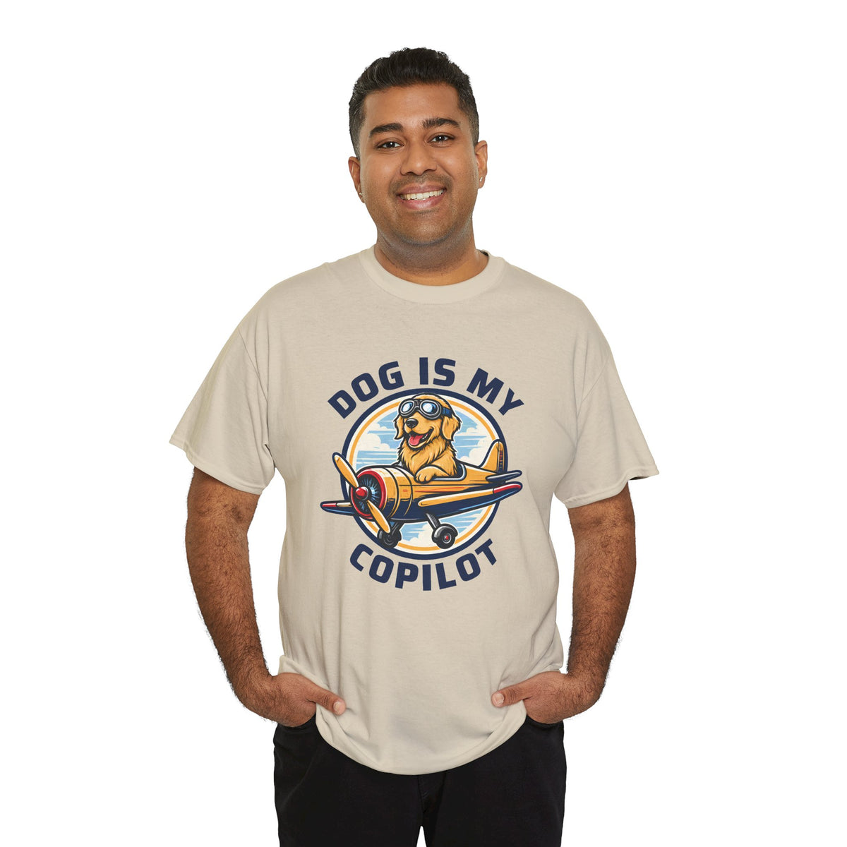 Dog Is My Copilot T-Shirt — Funny Pilot Dog Tee for Dog Lovers & Aviators