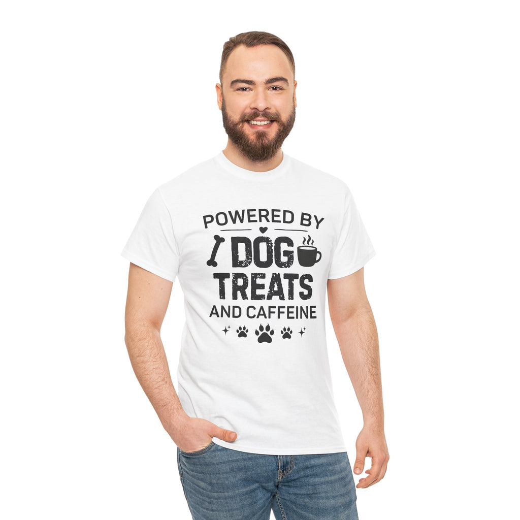 Dog Treats & Caffeine T‑Shirt — Funny Dog Lover Tee
