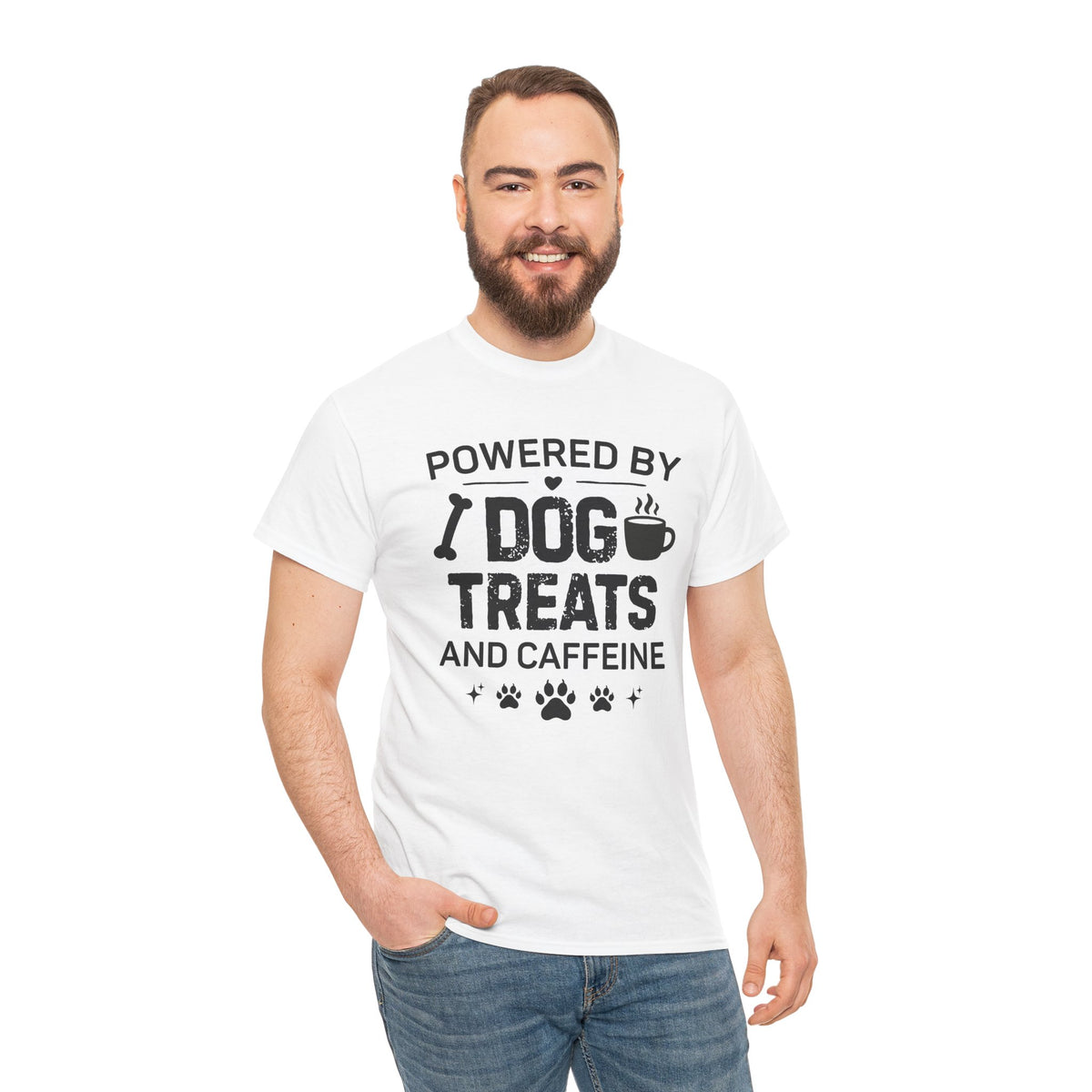 Dog Treats & Caffeine T‑Shirt — Funny Dog Lover Tee