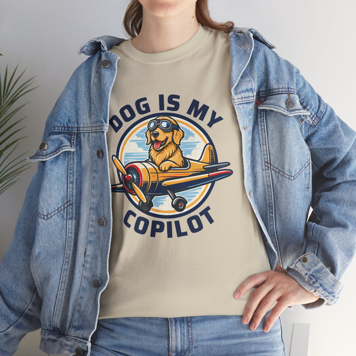 Dog Is My Copilot T-Shirt — Funny Pilot Dog Tee for Dog Lovers & Aviators