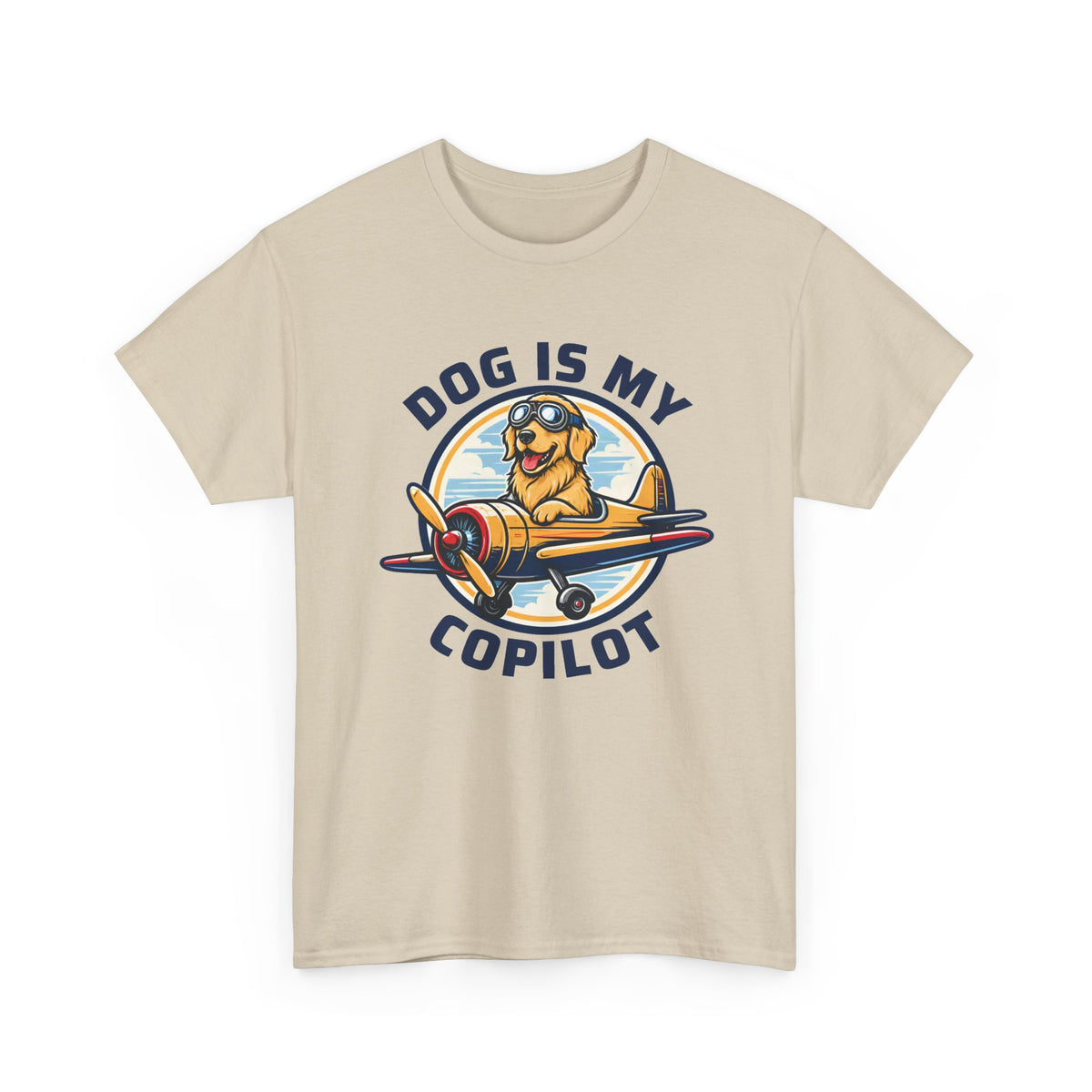 Dog Is My Copilot T-Shirt — Funny Pilot Dog Tee for Dog Lovers & Aviators