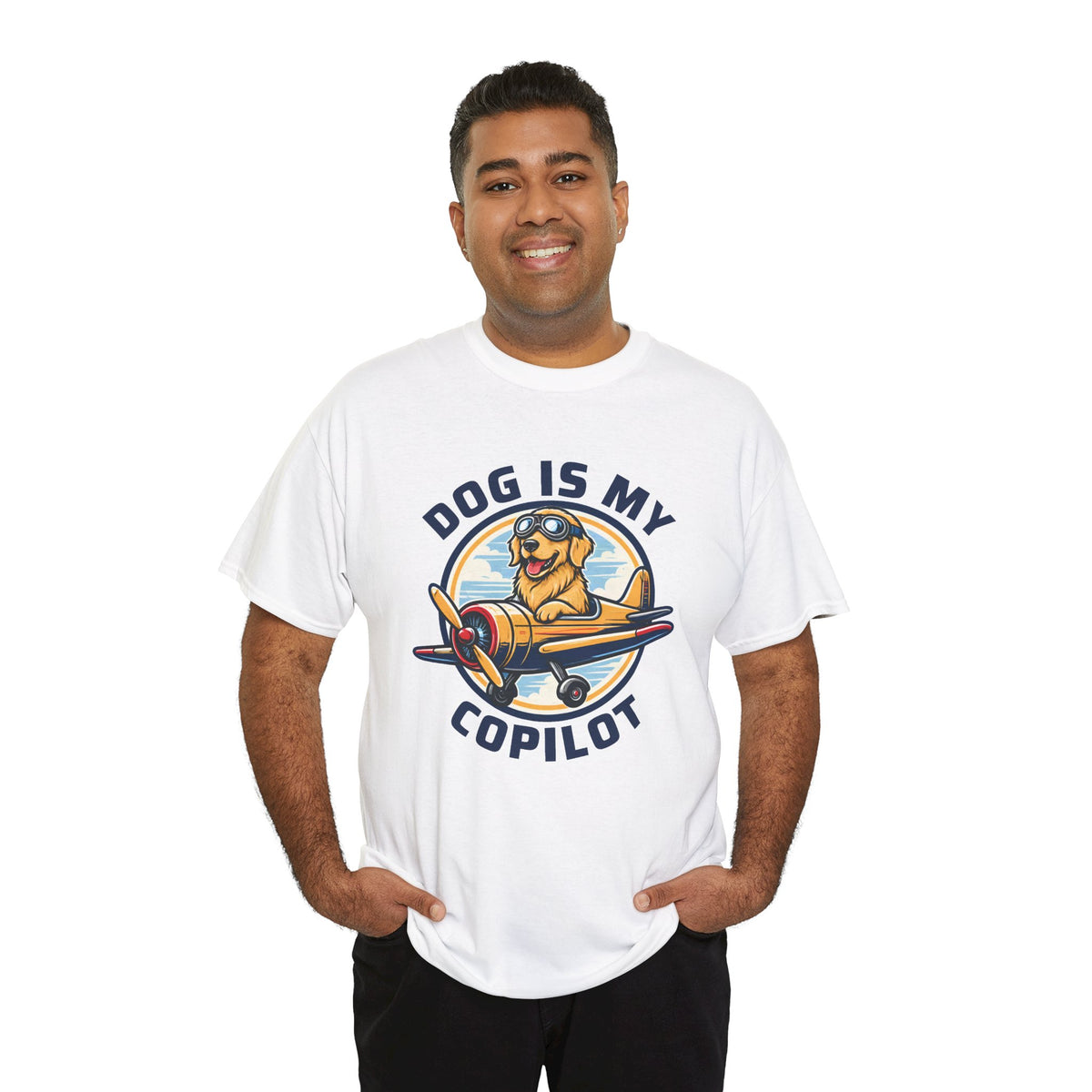 Dog Is My Copilot T-Shirt — Funny Pilot Dog Tee for Dog Lovers & Aviators