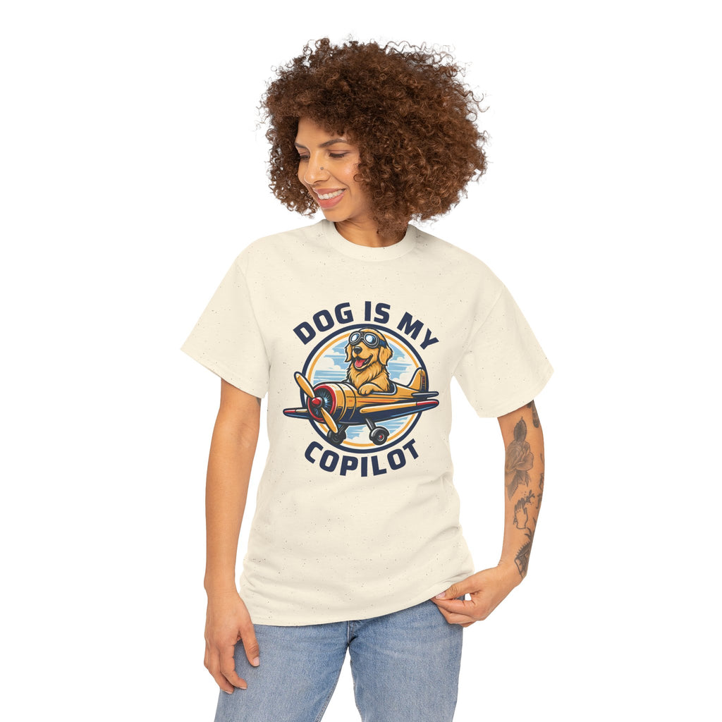 Dog Is My Copilot T-Shirt — Funny Pilot Dog Tee for Dog Lovers & Aviators