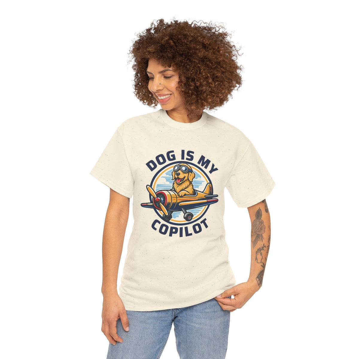 Dog Is My Copilot T-Shirt — Funny Pilot Dog Tee for Dog Lovers & Aviators