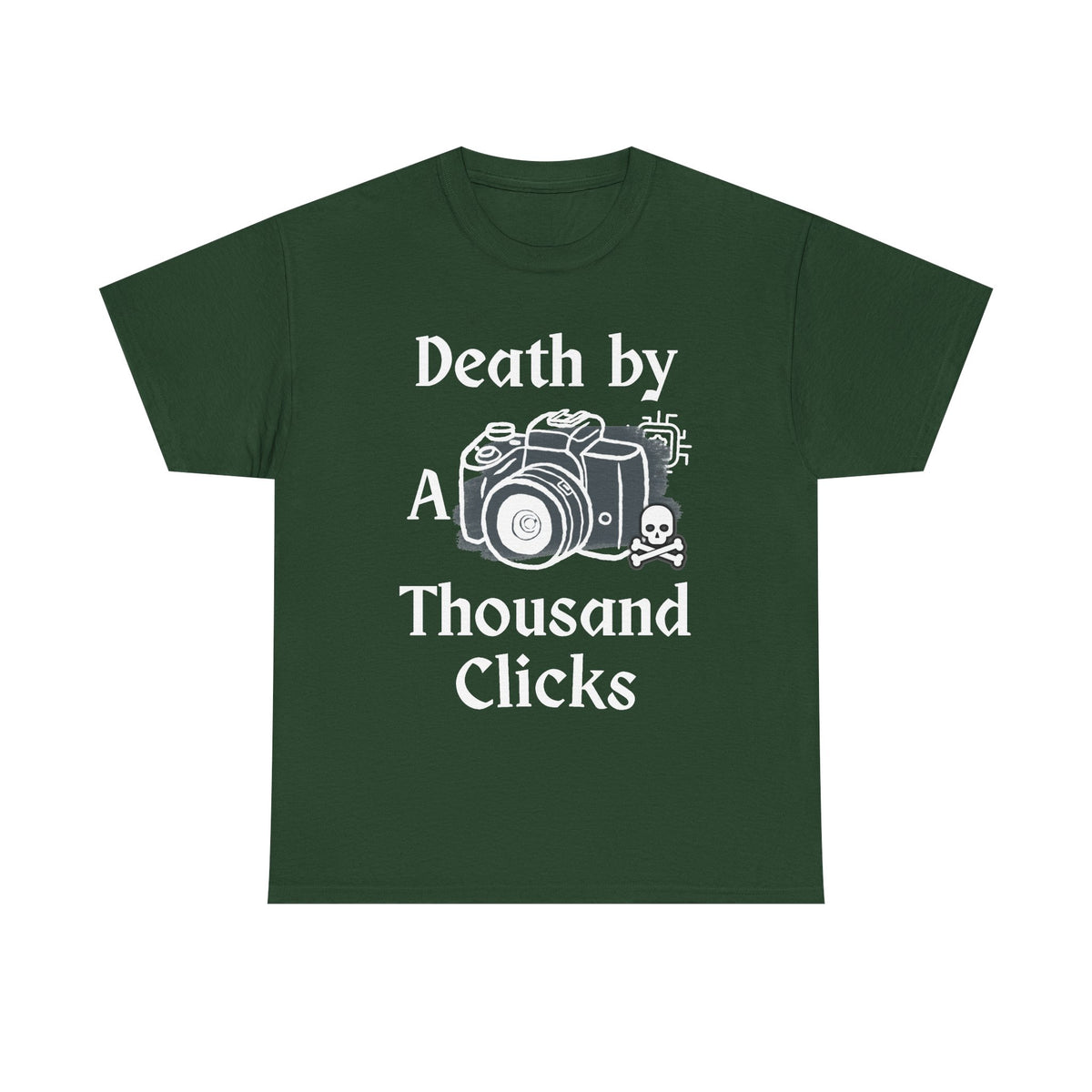 Camera & Skull Graphic Tee — Vintage Film Photography T-Shirt