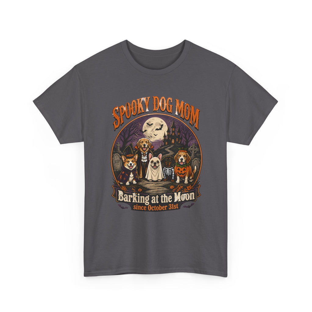 Spooky Dog Mom T‑Shirt — "Barking at the Moon" Halloween Dog Mom Tee