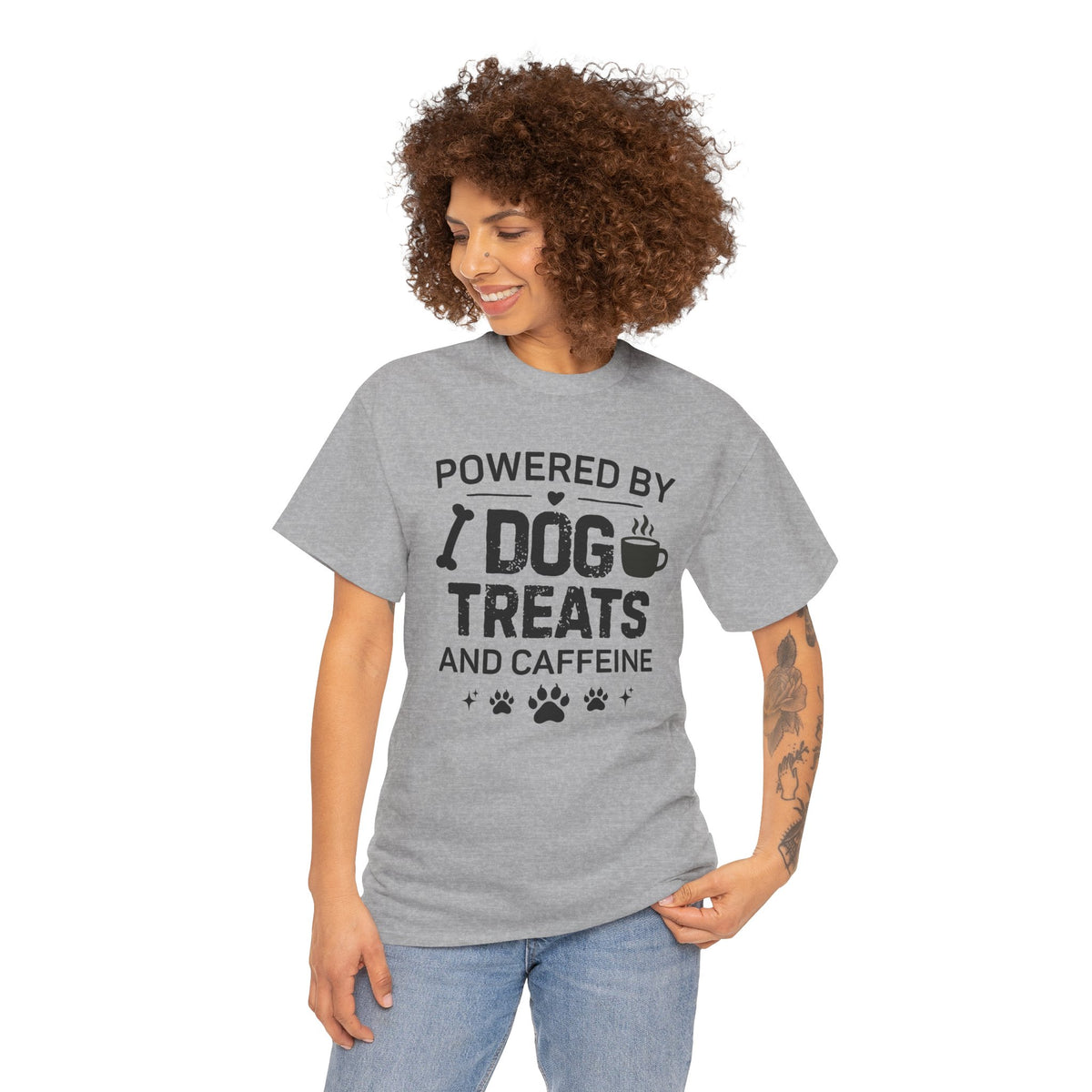 Dog Treats & Caffeine T‑Shirt — Funny Dog Lover Tee