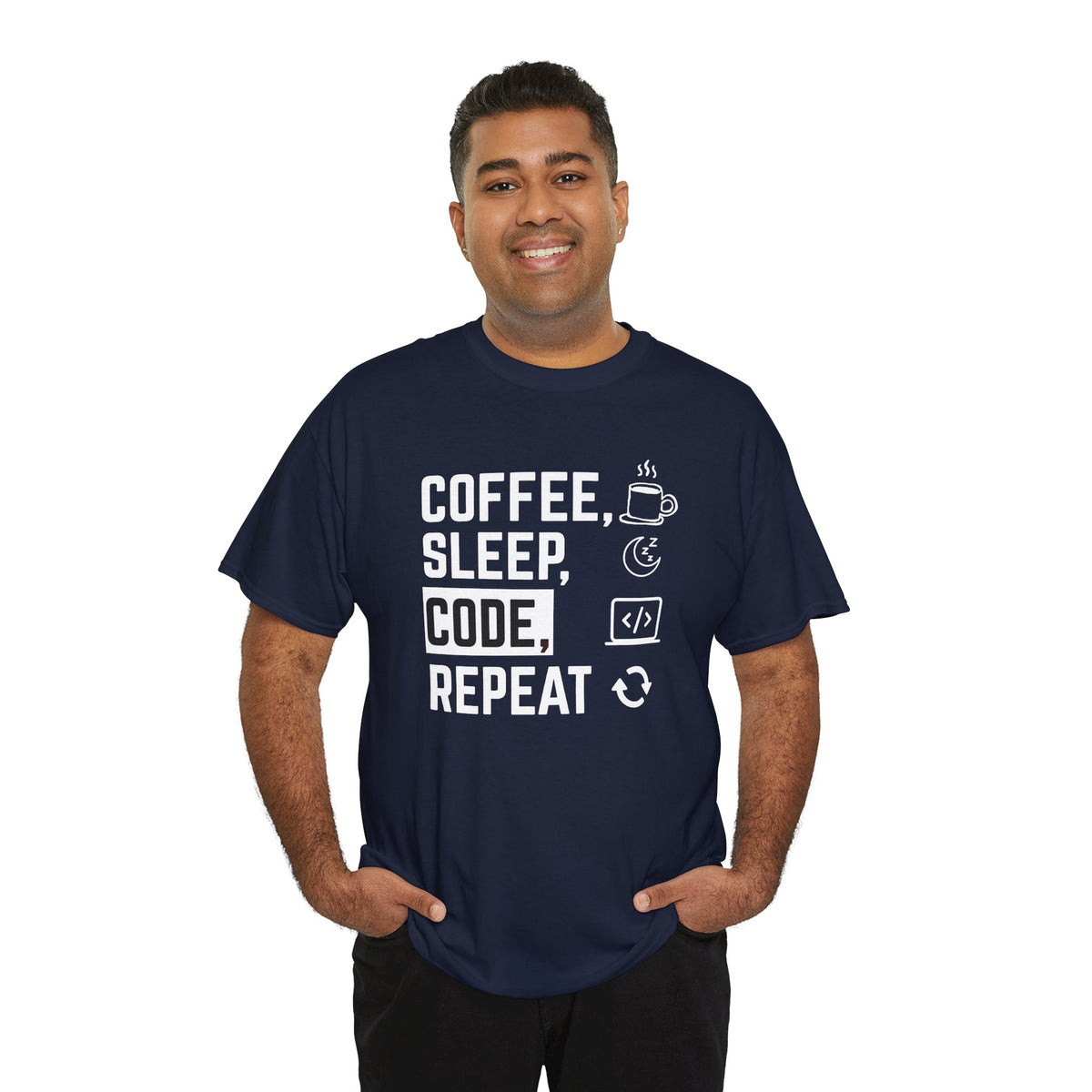 Coffee Sleep Code Repeat T-Shirt — Programmer Tee for Developers & Coders