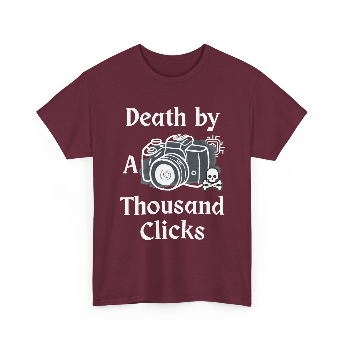 Camera & Skull Graphic Tee — Vintage Film Photography T-Shirt