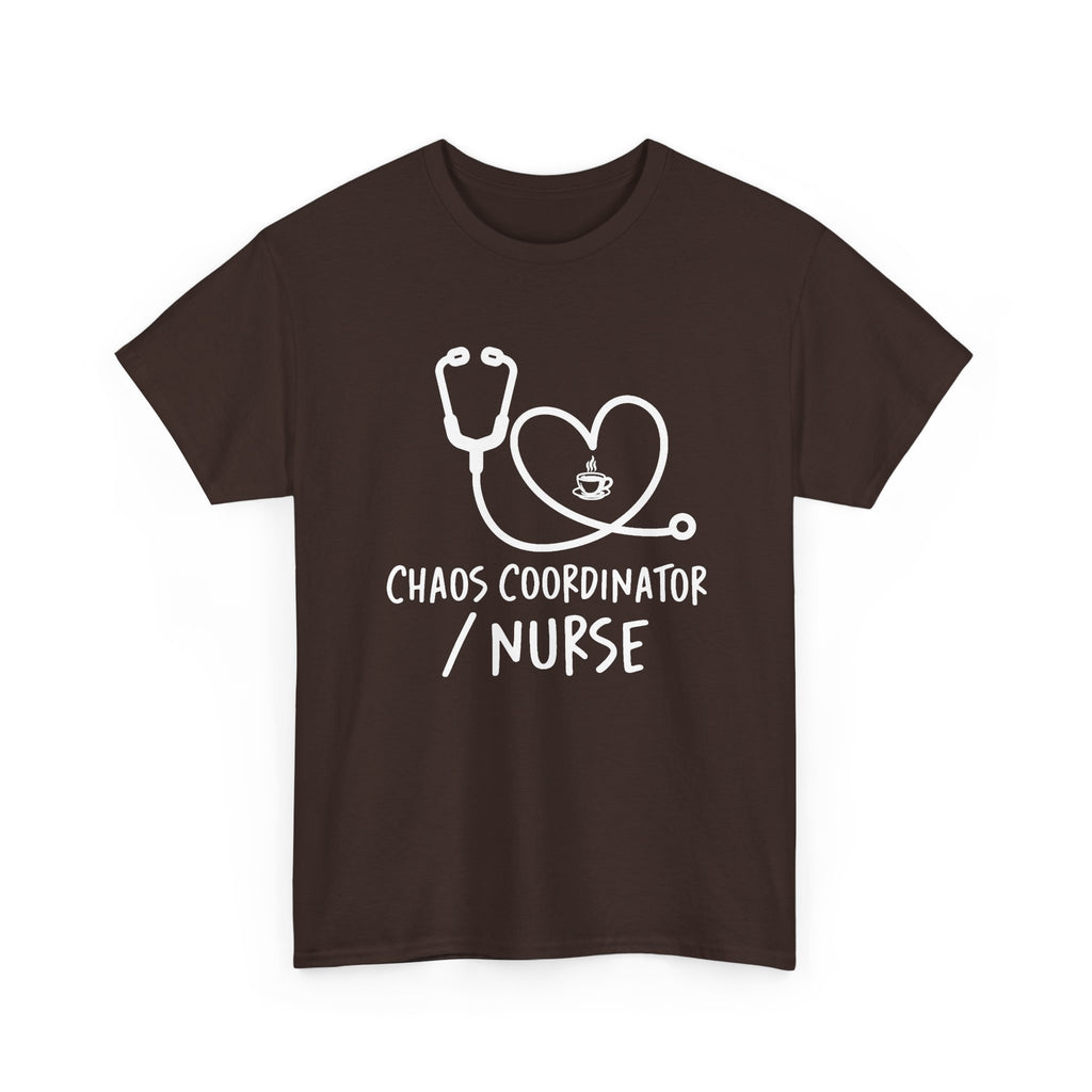 Nurse Chaos Coordinator T‑Shirt — Stethoscope Heart Graphic