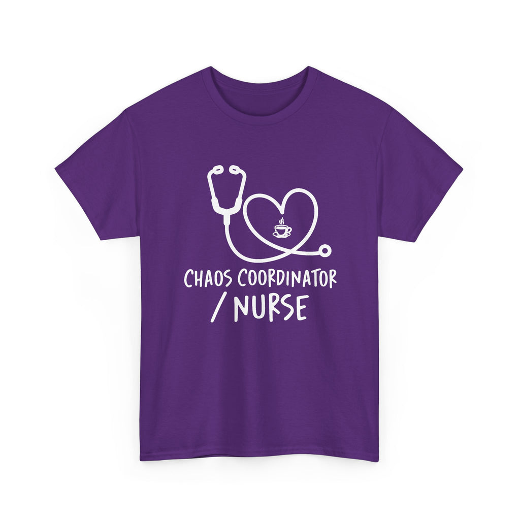 Nurse Chaos Coordinator T‑Shirt — Stethoscope Heart Graphic