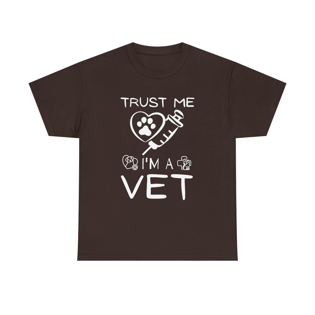 Vet T-Shirt "Trust Me I'm a Vet" – Cute Paw & Syringe Veterinary Tee