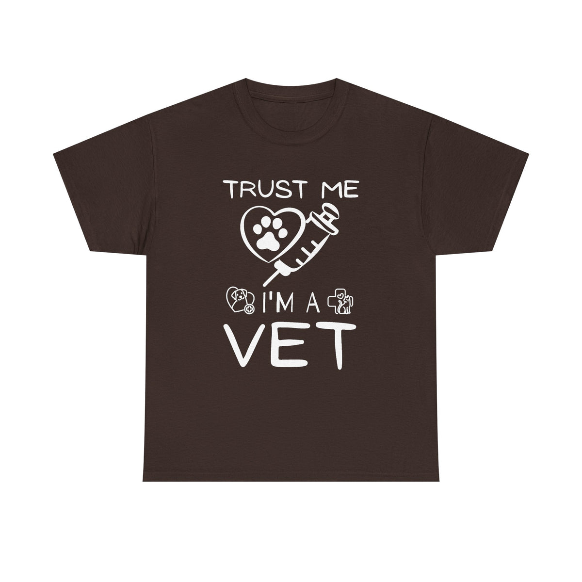 Vet T-Shirt "Trust Me I'm a Vet" – Cute Paw & Syringe Veterinary Tee