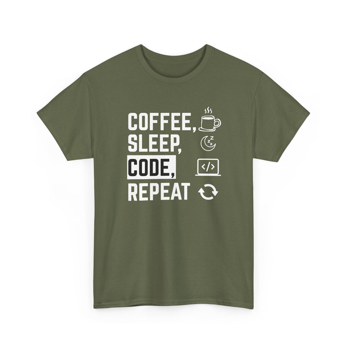 Coffee Sleep Code Repeat T-Shirt — Programmer Tee for Developers & Coders
