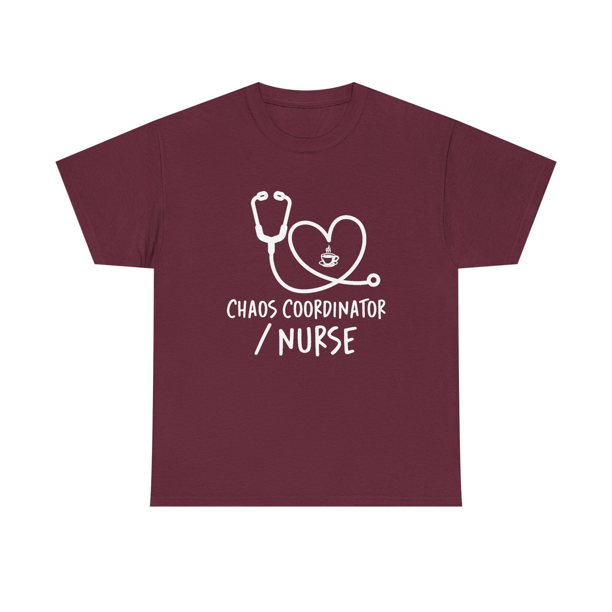 Nurse Chaos Coordinator T‑Shirt — Stethoscope Heart Graphic