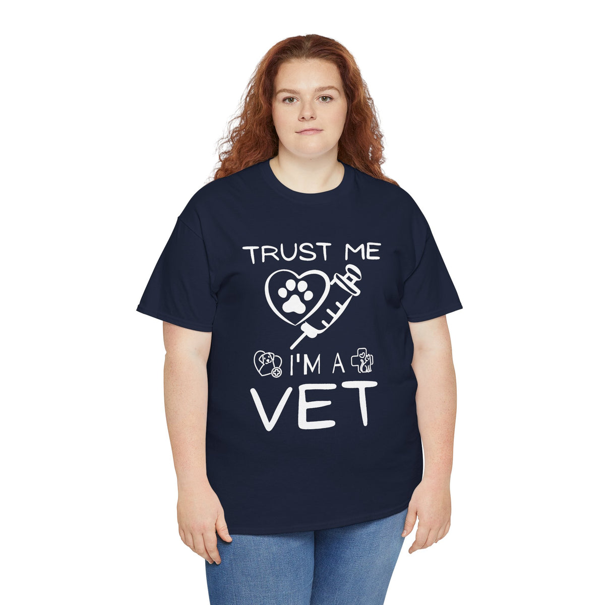 Vet T-Shirt "Trust Me I'm a Vet" – Cute Paw & Syringe Veterinary Tee