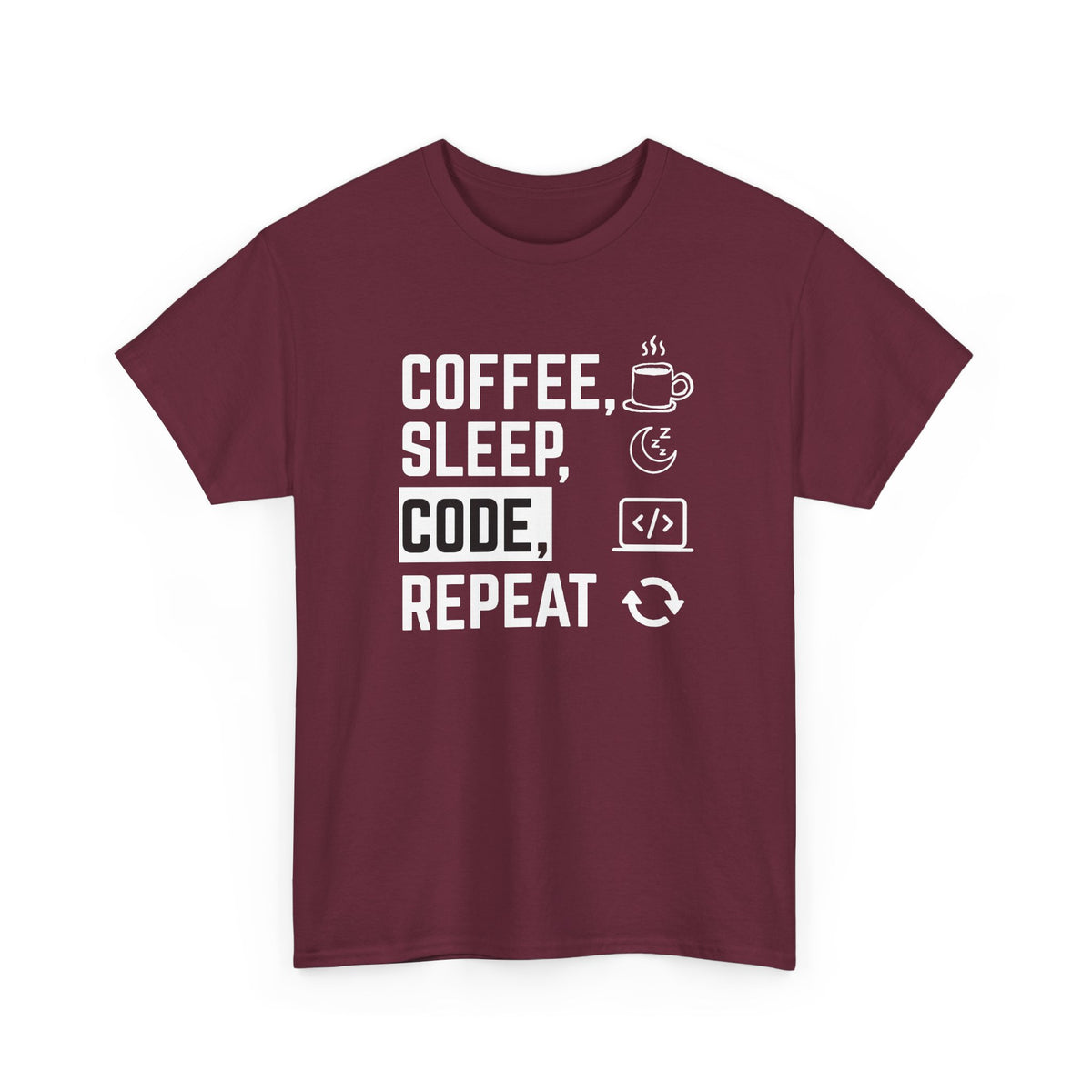 Coffee Sleep Code Repeat T-Shirt — Programmer Tee for Developers & Coders