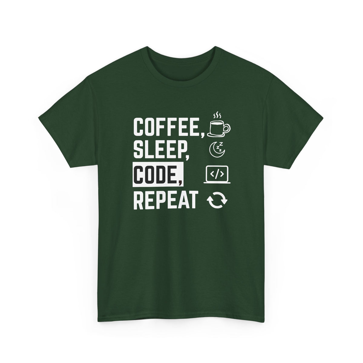 Coffee Sleep Code Repeat T-Shirt — Programmer Tee for Developers & Coders