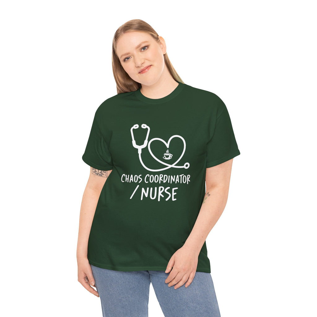 Nurse Chaos Coordinator T‑Shirt — Stethoscope Heart Graphic