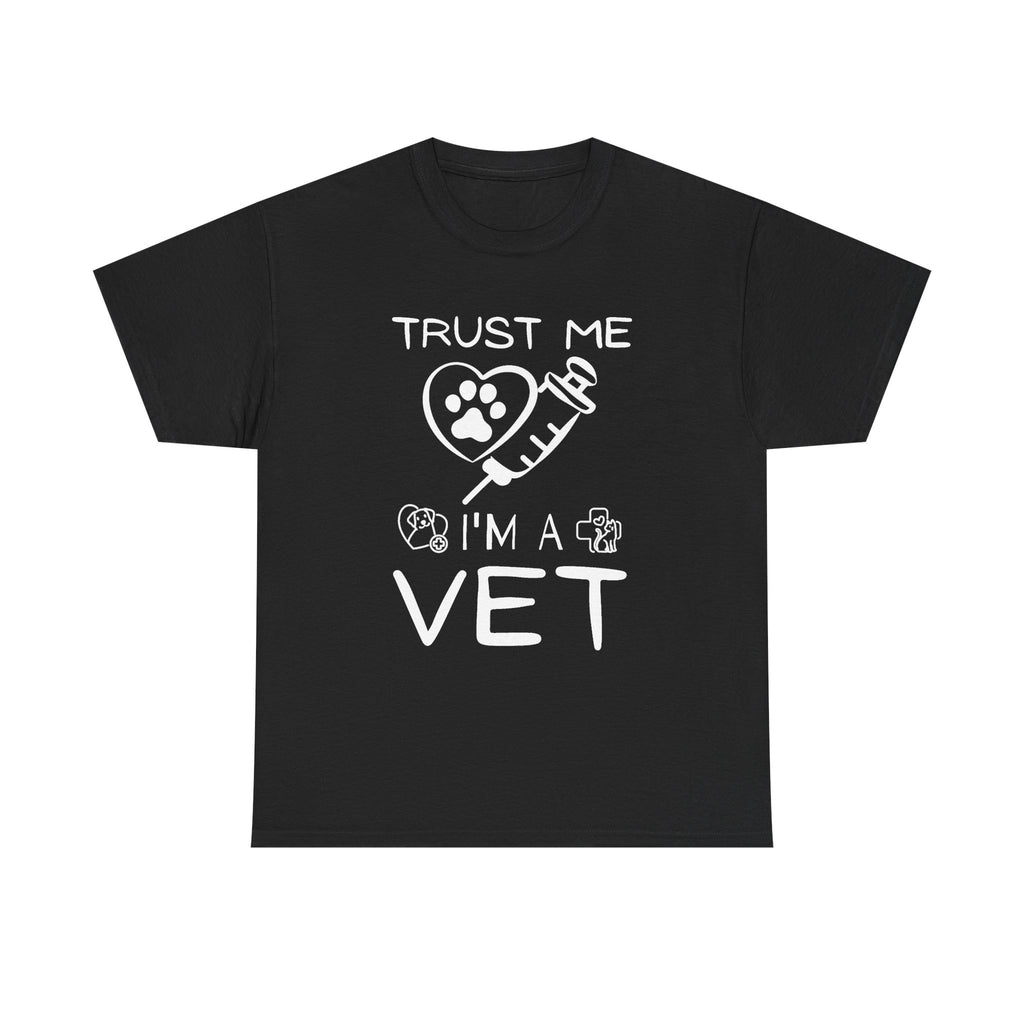 Vet T-Shirt "Trust Me I'm a Vet" – Cute Paw & Syringe Veterinary Tee